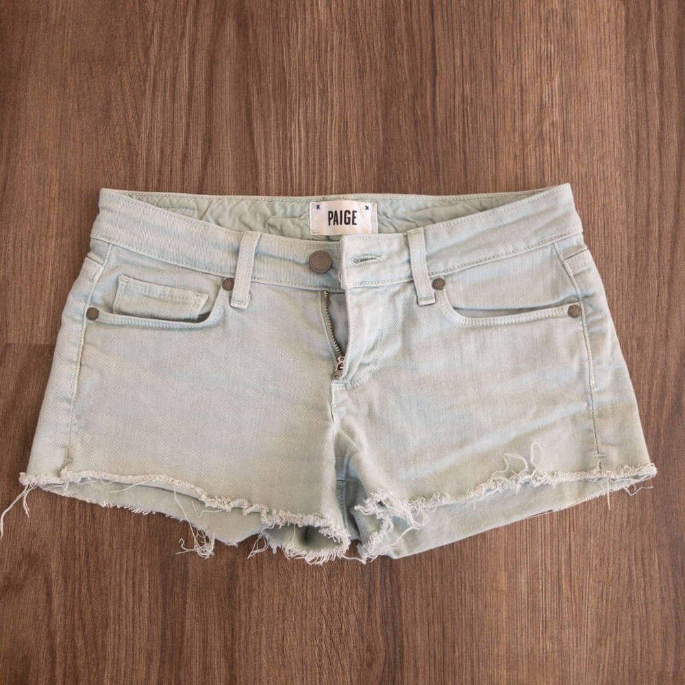 Paige Denim Mint Green Shorts